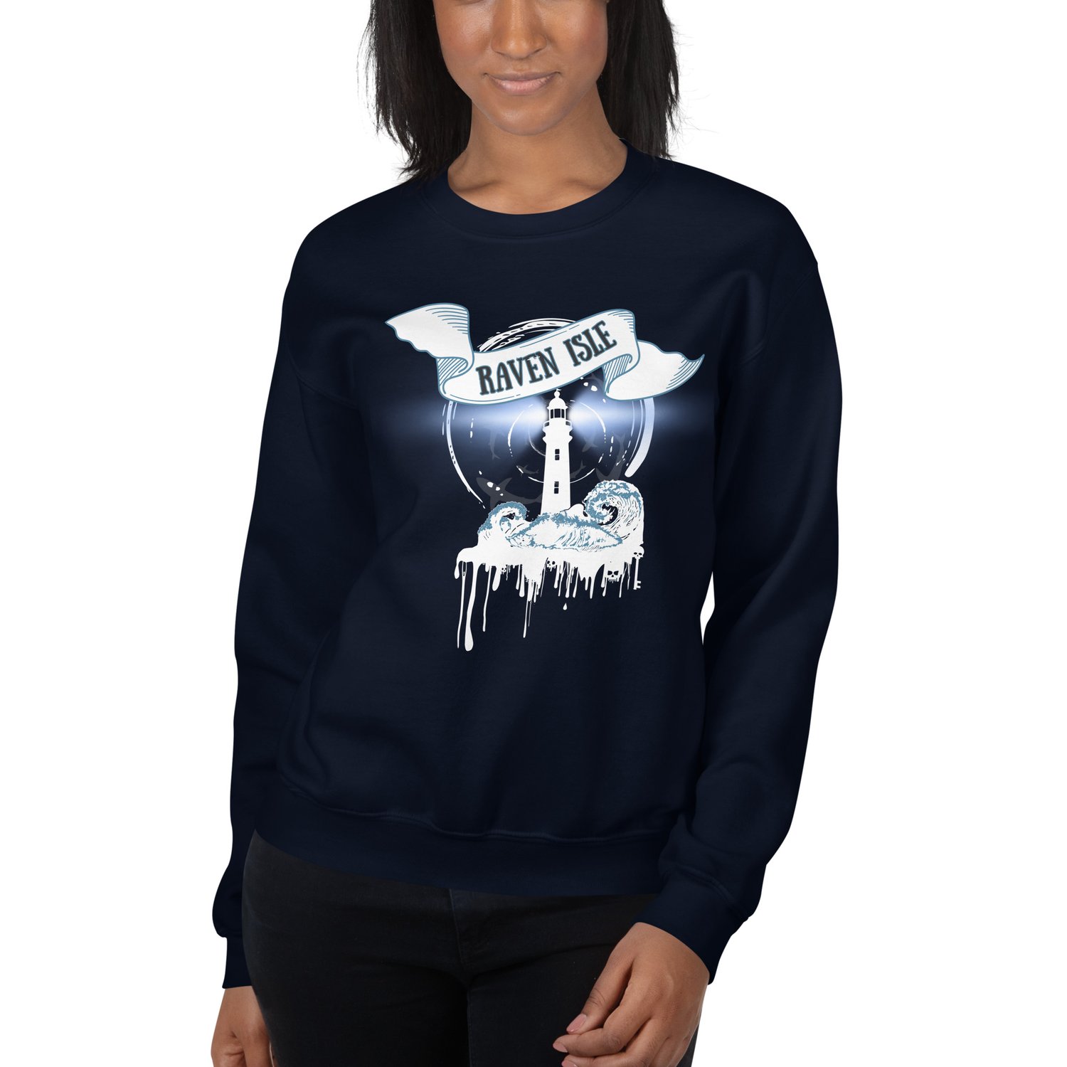 Image of Officially licensed does it hurt Raven Isle white Unisex Sweatshirt