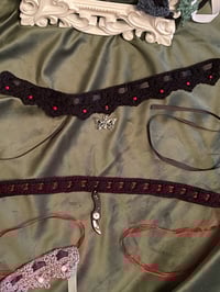 Image 2 of Darkwing Choker – With Silver Moth & Skull Wings Pendant