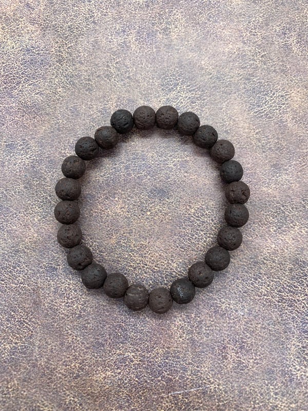 Image of 8mm Brown Lava Stone Bracelet