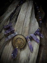 Amethyst Sri Yantra necklace 