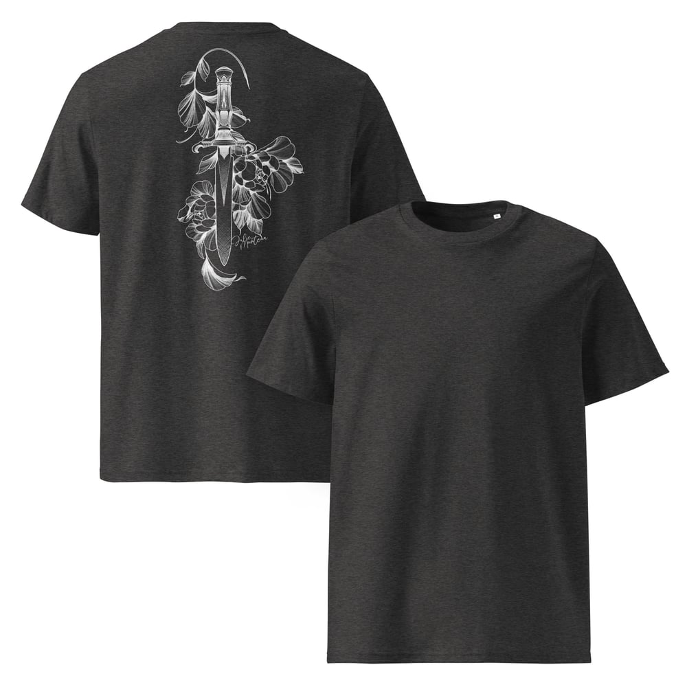 Image of Back Floral Dagger - Unisex organic cotton t-shirt