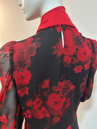 Image 7 of Dark roses tie neck top