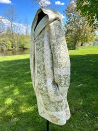 Image 3 of Large Sage & Pink Floral Blanket Coat
