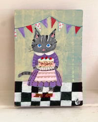 Image 1 of Original painting -strawberry cake 