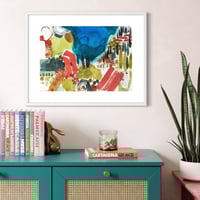 Image 4 of Looking down toward the Straits of Corfu original unframed watercolour painting 