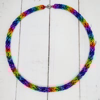 Image 3 of Rainbow Candy Cane Cord Necklace
