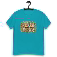 Image 9 of Unisex classic tee, Nurse Retro T-Shirt | Vintage Floral Nurse Graphic Tee