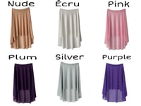 Image 1 of High Low mesh solid colors pull on skirts.(1)