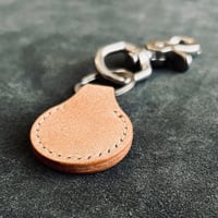 Image 1 of The Round Key Fob - Steel & Tan