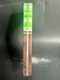 Image 4 of @Kaoticartworks Resin & Curly Walnut Segmented Knife Scales