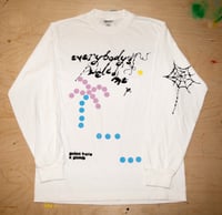 Image 1 of EVERYBODY’S WELCOME LS WHITE SCREEN PRINTED TEE