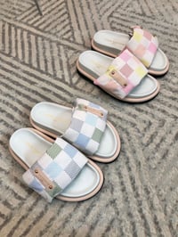 Image 1 of LV Damier Pillow Slides