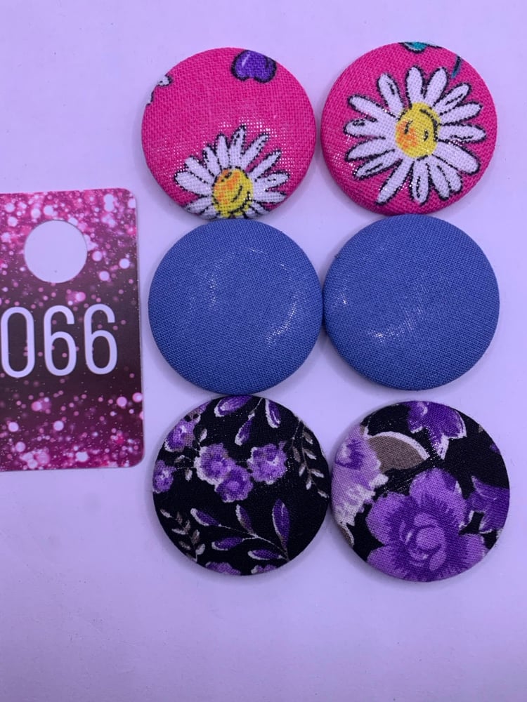 Image of Button Earring 3 set