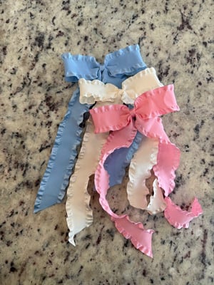 Image of Long Tail Double Ruffle Bows