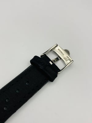 Image of Beautiful Leather Watch Strap Band bracelet with Silver Buckle for Omega Dynamic gents watch,BLACK