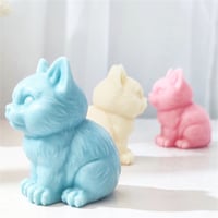 Image 2 of Cat And  Dog Silicone Mold 3d Kitten Candle Craft Gypsum Resin Cute For Soap Making Tool Diy Baking 