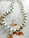 wire wrapped prehnite and opal necklace