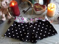 Image 1 of Foldover polka dot and floral yoga short 