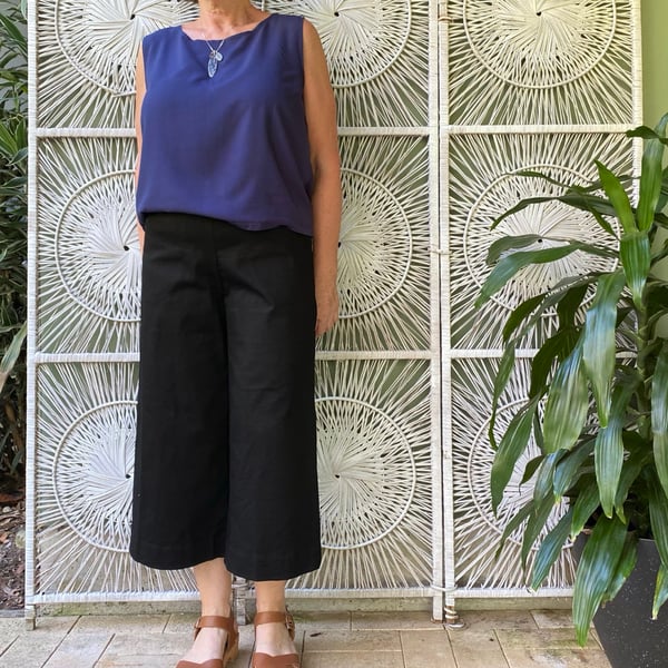 Image of Linea pants 4/5 - Black Drill