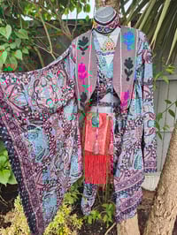 Image 11 of Pefkos co ord sarong set -red black