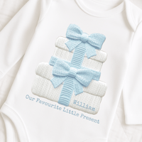Our little present babygrow-blue