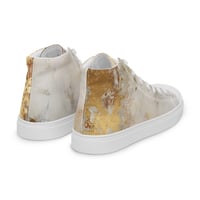 Image 4 of Tattered White and Gold Light Goth Women’s high top canvas shoes