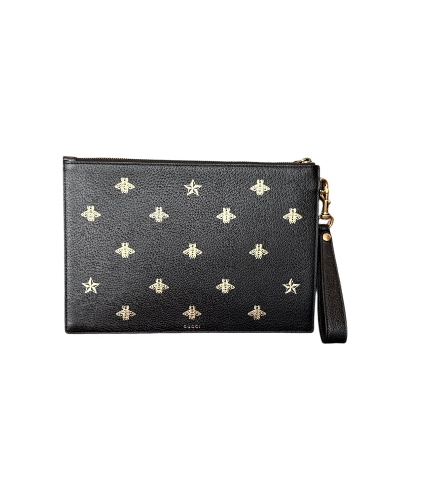 Image of Gucci Star Bee Motif Clutch 796-26