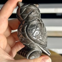 Image 7 of Silver Sheen Obsidian Owl