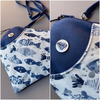 Image 4 of Zippertop Blue Fish Purse