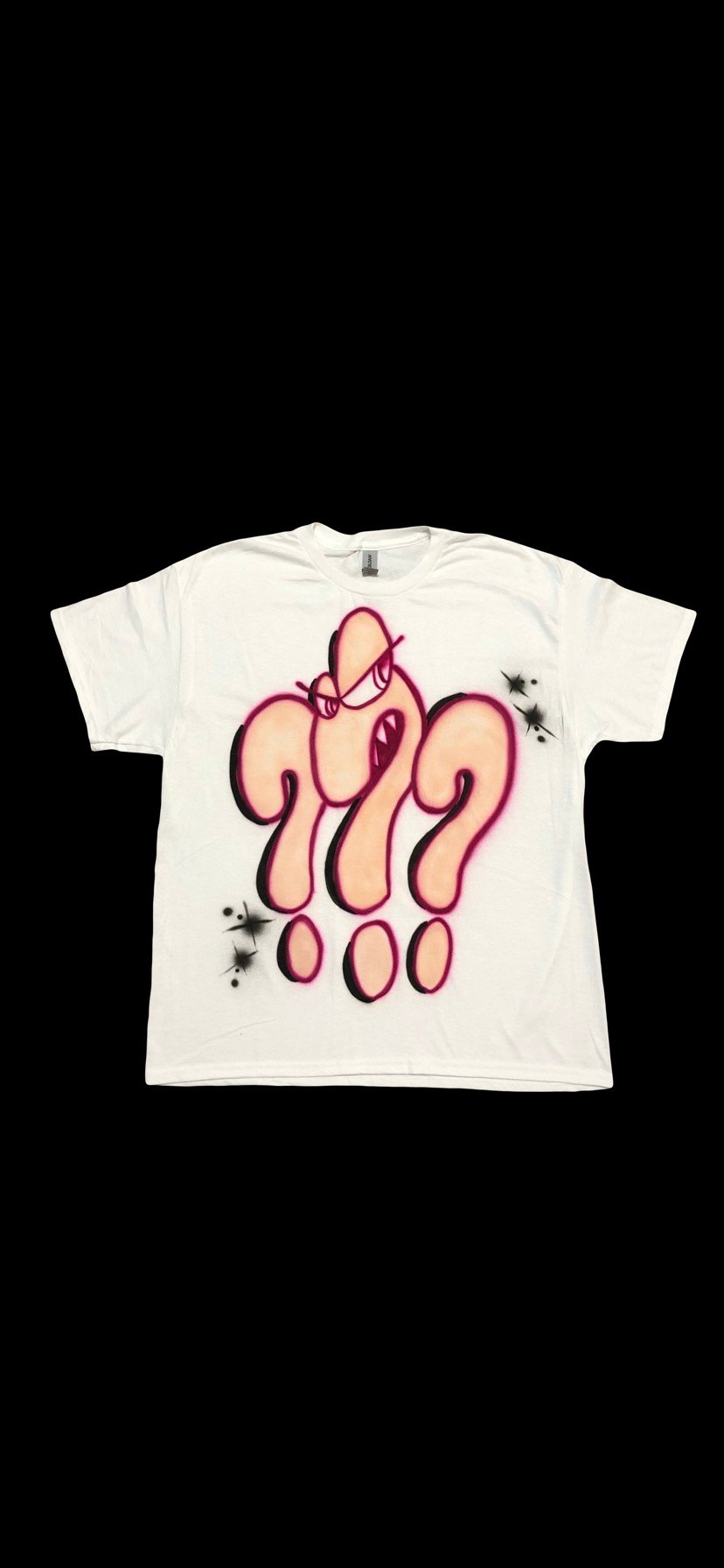 Image of AIRBRUSH TEE SIZE L PINK/PEACH/BLACK