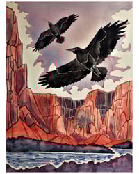Image 1 of "Two Ravens in Marble Canyon" by Zasha Welsh