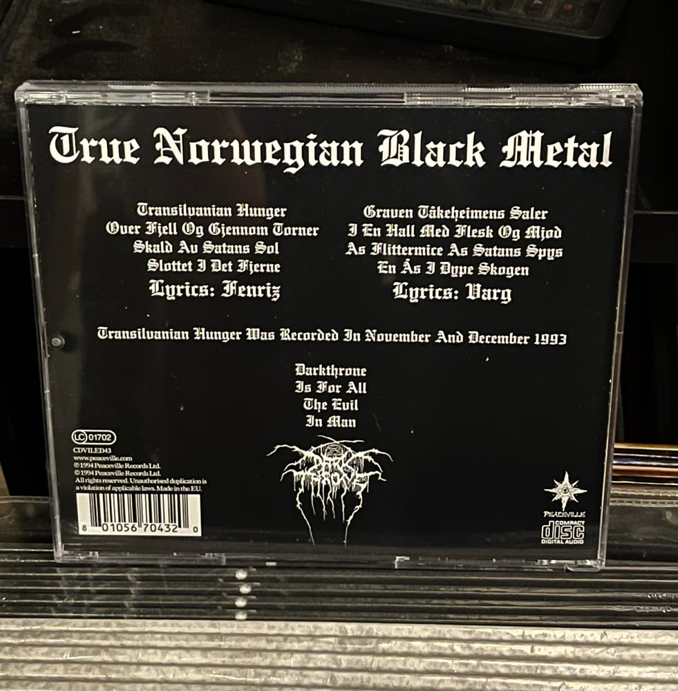 Image of CD Darkthrone «Transilvanian Hunger» SIGNED