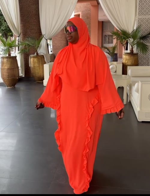 Image of Nova Kaftan Dress Orange/Yellow 