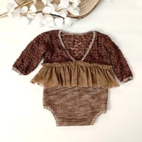 Image 3 of Sitter girls bodysuit - Lara - brown | 9-12 months | photo props