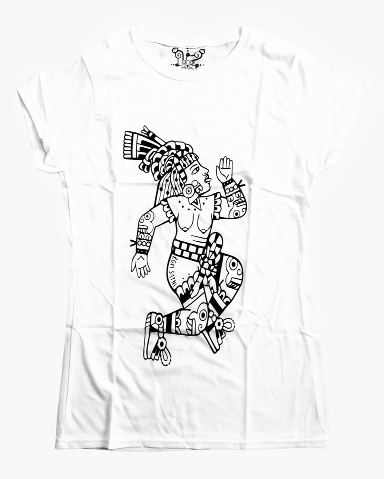 Coyolxauhki white  woman t-shirt S, M, L.  Available for men too
