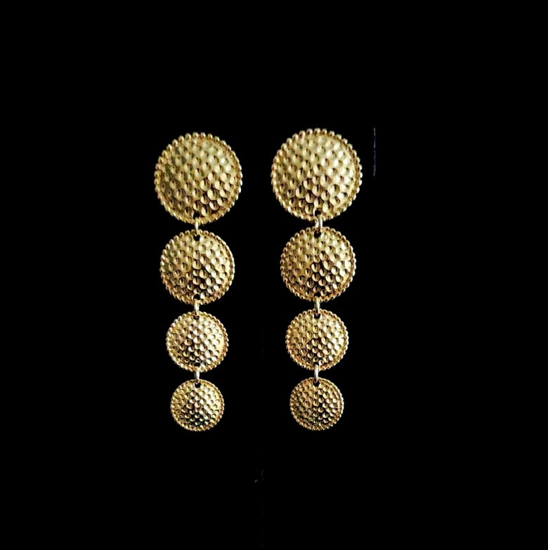 Image of Gold Textured Clip-On Earrings 