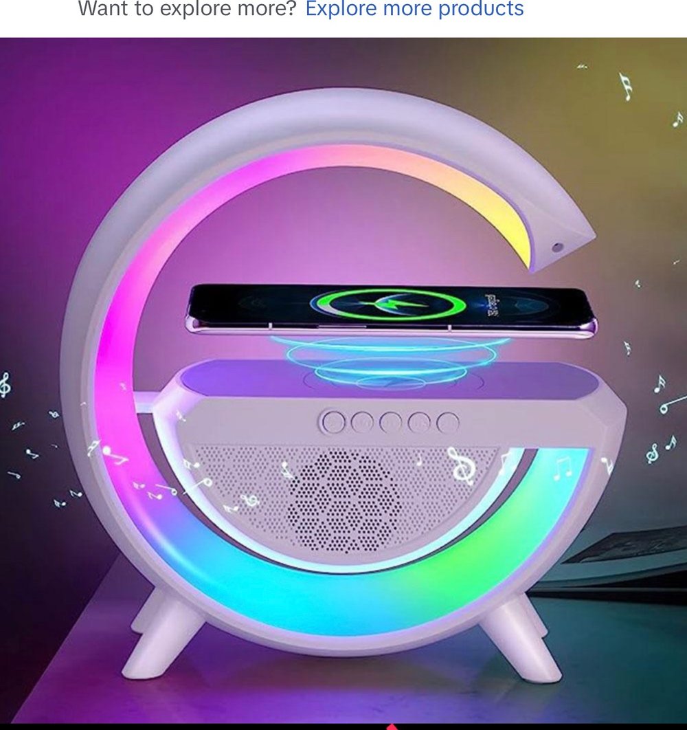 Image of  Wireless Bluetooth Speaker Charger And RBG Light 