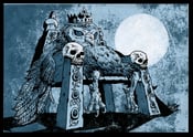 Image of 'Owl King' limited edition A5 silkscreen postcard