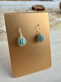 Image 1 of Crochet Turquoise Earrings