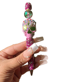 Image 1 of Pink Bling Skull Pen