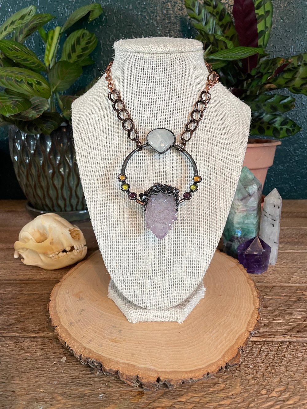 Spirit Quartz and Moonstone Talisman