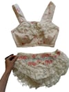 60s frilly floral sleep set