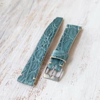 Image 1 of 20mm Two Stitch Strap Crocodile In Cyan