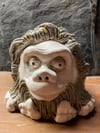 Gray Speckled And White Ceramic Sasquatch Decorative Insence Burner