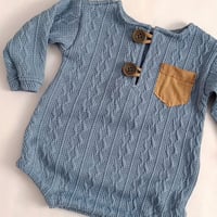 Image 2 of Photoshooting boys bodysuit |  Ari | dusty blue | 12 months | 18 months