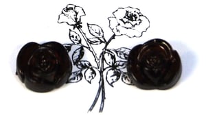 Image of Black Rose Earrings Large