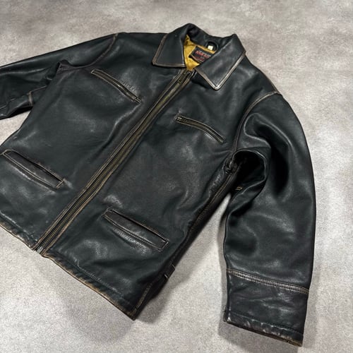 Image of 1990s Bomb Boogie Heayweight Leather Jacket, Size Large