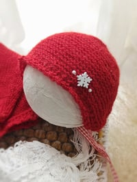 Image 2 of Newborn Photo Prop Set | for Photoshoot | Kylie  | bonnet | jumper | red | Christmas | Winter
