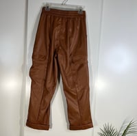 Image 4 of FASHION NOVA cognac brown vegan leather pants