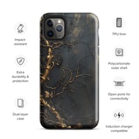 Image 6 of Gold and Black Tattered Texture Gnarled Roots Goth Inspired Tough Case for iPhone®